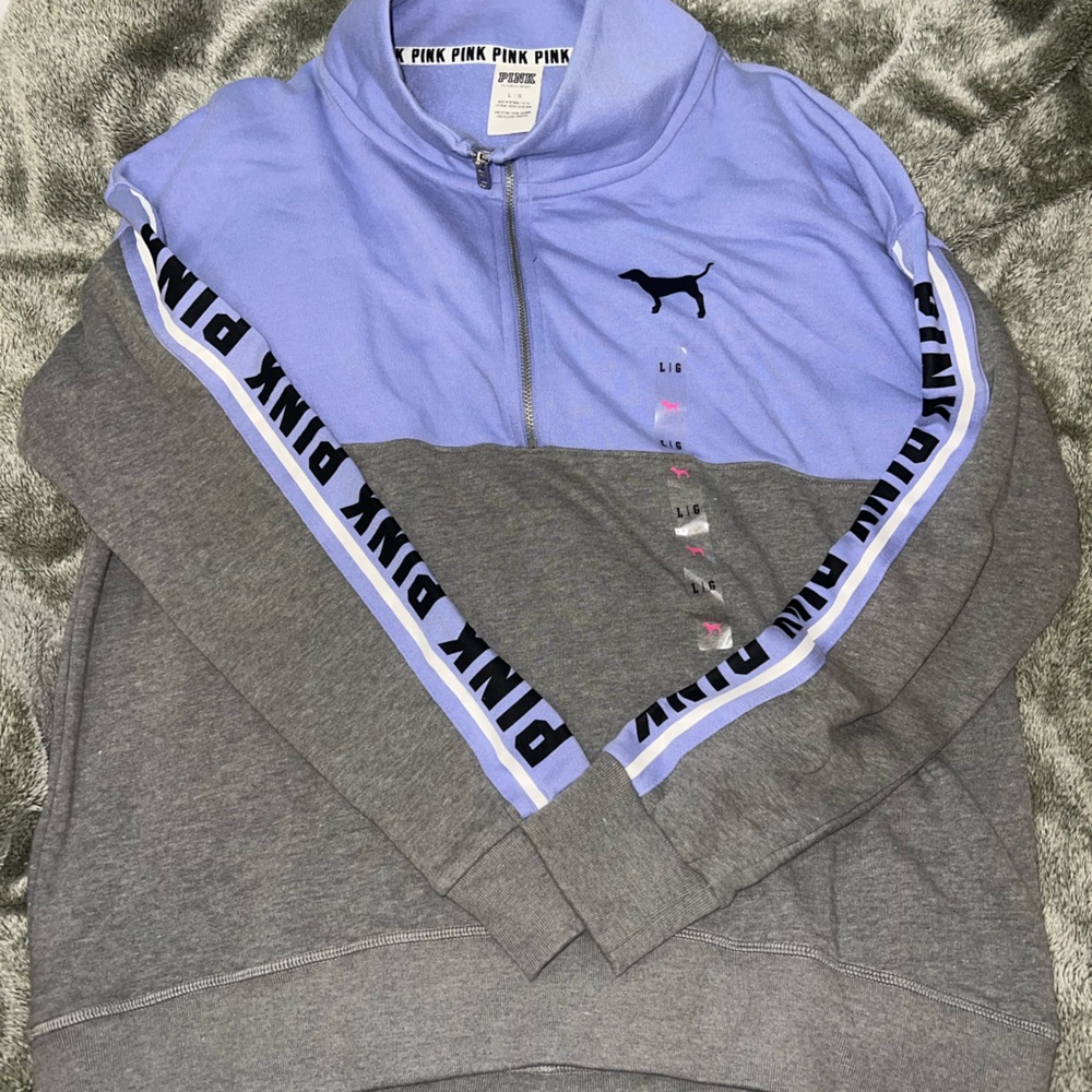 PINK Victoria's Secret Two-Tone Sweatshirt in Lavender and Gray